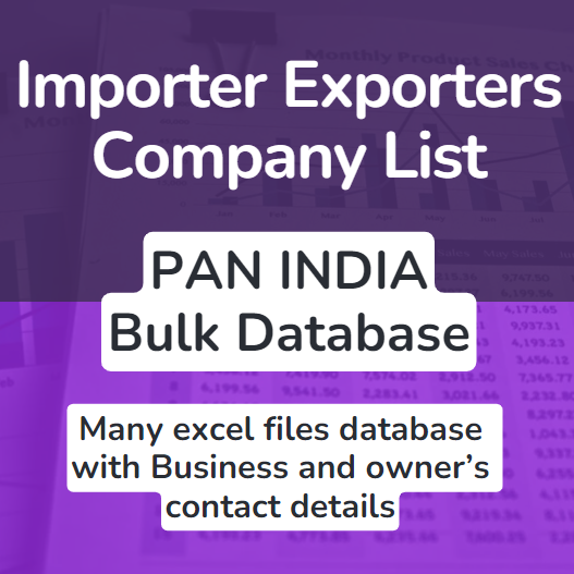 Importer exporters india bulk database buy online