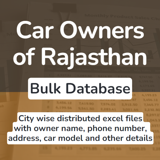 car owners of rajasthan bulk database